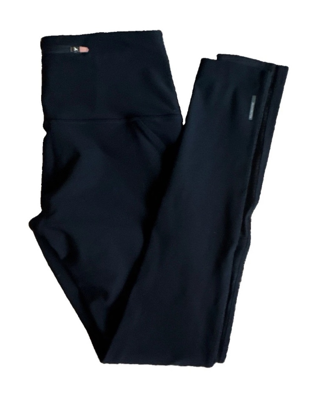 Mondetta High Rise Ankle Leggings Black Petite XS Stretch Zip Pocket Logo